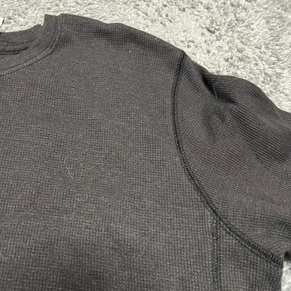 The North Face Shirt Mens Large Waffle Knit Thermal Outdoor Gray Long Sleeve